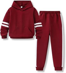 Ensemble deux pièces pour filles, sweat-shirt à capuche et pantalon de jogging, couleur unie, classique, respirant, matière épaisse, couleurs personnalisées, haute qualité - Product Image 1