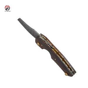 Couteau à cigares personnalisé en acier Damas de luxe HTTC de haute qualité avec étui en cuir pour les fêtes, le fumage et les voyages - Product Image 5