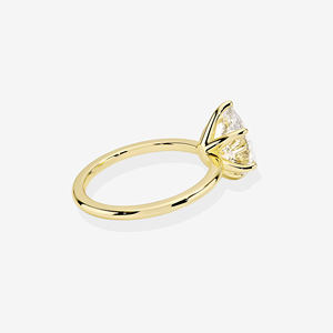 Anillo de Compromiso Petite Solitaire en Oro de 14K con Diamante de Corte Marquesa Cultivado en Laboratorio - Product Image 3