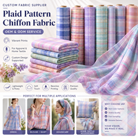 Tissu en mousseline de polyester doux à motif écossais personnalisable, très prisé, pour écharpes, chemises, foulards – Usine OEM/ODM