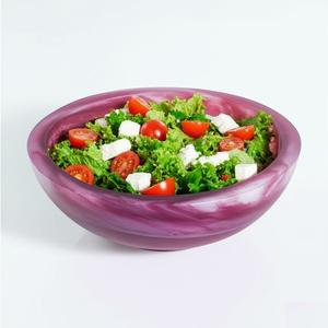 ชามตกแต่งเรซิ่นอีพ็อกซี่มันวาวสีแดงเข้มทำด้วยมือสำหรับตกแต่งบ้านหรูหราวางกลางโต๊ะหรือแสดงผลไม้ - Product Image 1