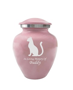 Pink Pet Cremation <b>Urns</b>, <b>Urn</b> <b>for</b> Cats, <b>Dogs</b>, Artwork Cremation <b>Urn</b>, <b>Ash</b> <b>Urns</b> with Personalized Engraving (Cat) - Product Image 1