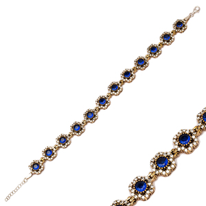 Square Shape Sapphire CZ Handmade Authentic Wholesale <b>Bracelet</b> <b>Charm</b> Turkish Ottoman 925 Sterling Silver Jewelry - Product Image 1