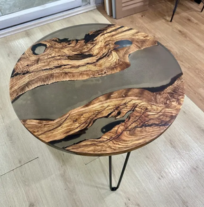 Table d'appoint de salon de qualité supérieure, personnalisable, en bois et résine, pour la décoration de la maison et des hôtels, prix de gros en provenance d'Inde - Product Image 3