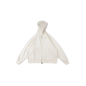 Sweat-shirt à capuche semi-ouvert à fermeture éclair avant et arrière Sweats à capuche décontractés à manches longues noirs et blancs avec poches pour hommes - Product Image 6