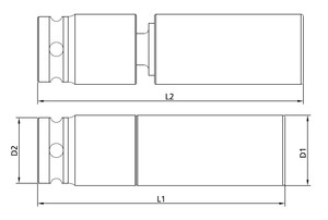OEM ODM Taiwán Proveedor 1/2 "2-Way Universal Impact Deep Socket Fosfato Manganeso y acabado de revestimiento ED - Product Image 2