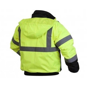 Veste de sécurité d'hiver réfléchissante haute visibilité pour hommes Workwear 2 en 1 Fleece High Visibility Work Wear Jacket - Product Image 3