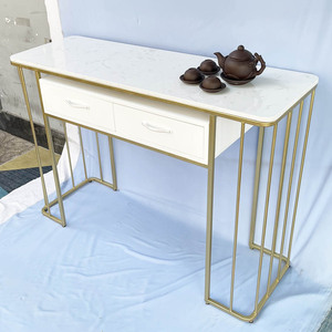 Contemporary White Marble Top <b>Console</b> <b>Table</b> with Gold Painted Frame Living Room Furniture for Entry Decorative <b>Table</b>-CST019 - Product Image 5