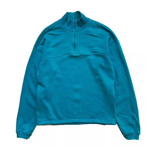 Sudaderas de la mejor calidad, media cremallera, forro polar de algodón, cremallera de 1/4 cuartos, Color azul, sudadera de gran tamaño con cuello levantado - Product Image 1
