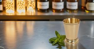 <b>Braided</b> Glass Mint Julep Cup 12 Ounce Capacity Eco-Friendly Brass Beaded Party <b>Accessory</b> - Product Image 4