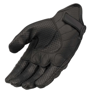 Gants courts en cuir perforé noir pour hommes avec protection des articulations Gants courts unisexes de moto de course automobile - Product Image 3