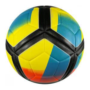 Ballon de football personnalisé jaune bleu orange cousu à la machine écologique durable de haute qualité en cuir PU pour entraînement et match taille - Product Image 6
