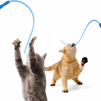 Bâton de chatouillage en silicone flexible avec queue de souris, jouet interactif pour animaux de compagnie, queues de remplacement, vente en gros