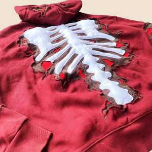 Sudadera con Capucha Extra Grande de 400g para Hombre, 100% Algodón, Forrada, de Alta Calidad, Personalizada, con Patrón de Letras Otoñales - Product Image 5