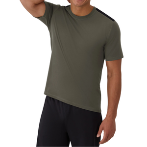 T-shirt basique pour homme, col rond, manches courtes, style uni, coupe classique, bleu marine, vente en gros, personnalisation de marque - Product Image 3