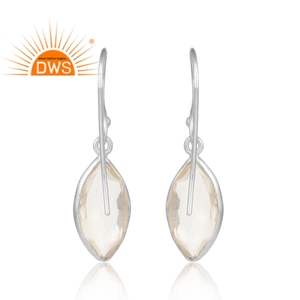 Latest Handmade Design Sterling <b>Silver</b> Natural Crystal Quartz Gemstone <b>Dangle</b> <b>Earring</b> Jewelry Manufacturer - Product Image 4