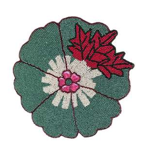 Coussinets de dessous de verre décoratifs pour la maison sur le thème des fleurs colorées Placement de perles de diamètre de forme variée avec plusieurs tapis et tampons de perles colorées - Product Image 6