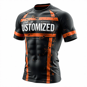 Protector Rash MMA personalizado de alta calidad con mangas cortas completas para flexibilidad y diseño fuerte kimono de jiu jitsu - Product Image 1