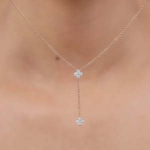 Collier Lariat en or rose avec diamants de laboratoire Collection Amorette - Product Image 4