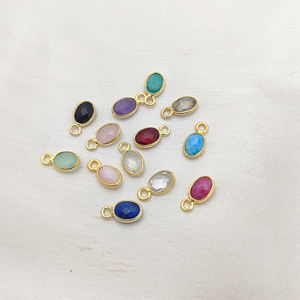 จี้925รูปวงรีทรงรีมรกตขนาด4x6มม. ขนาดเล็กเสน่ห์เงินสเตอร์ลิงสำหรับทำเครื่องประดับแบบทำมือ - Product Image 4