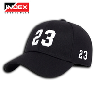 Gorra de Béisbol Negra INDEX SPORTSWEAR con Bordado Rojo 23, 6 Paneles, Ajustable, Unisex, Estilo Casual