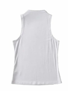 Camisetas sin mangas de verano para mujer, Chaleco Corto sin espalda Sexy con punto transpirable de color caqui de talla grande, Camisas sin mangas para mujer - Product Image 3