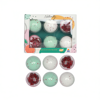 Lot de 6 bombes de bain effervescentes de luxe multicolores de 80g, parfum spa naturel, senteur melon et ylang-ylang, d'origine naturelle