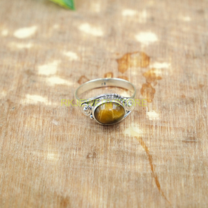 แหวนไทเกอร์อาย, แหวนเงินแท้ 925, แหวนหินสีน้ำตาล, แหวนพลอย, แหวนดีไซน์แฮนด์เมด, ของขวัญวันเกิดคริสต์มาส, เครื่องประดับ - Product Image 5