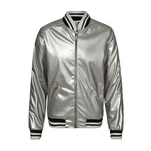 Chaqueta ligera para hombre Chaqueta de satén elegante Diseño Loose Fit Nylon Exterior Shell Chaqueta de satén de poliéster con cremallera completa de moda - Product Image 2