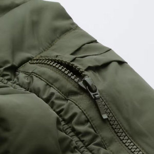 Blouson d'aviateur pour femmes le plus vendu avec col montant personnalisé traitement tricoté doublure en nylon respirant - Product Image 6