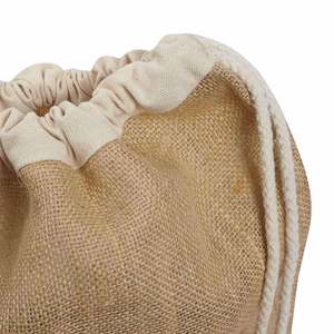 PKB13 Natural Burlap <b>Backpack</b> Large Jute <b>Drawstring</b> Bag for Daily Use Advertising Sports Fashion Travel Portable Carton Bag Gift - Product Image 6