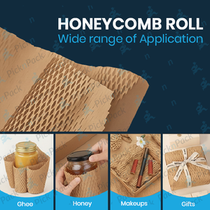 Honeycomb <b>Roll</b> | 15" X 100 M <b>Paper</b> Packaging <b>Roll</b> | Flexible Eco-Friendly & Recyclable Lightweight Cushioning Protective <b>Wrap</b> - Product Image 2