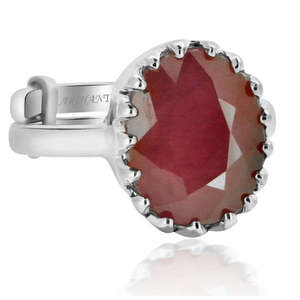 NOVAMART Fine Certified 3.25-12.25 Ratti Ruby (Manik) Astrological Gemstone <b>Ring</b> Natural 925 Silver <b>Crown</b> Setting Fine Jewelry W - Product Image 2