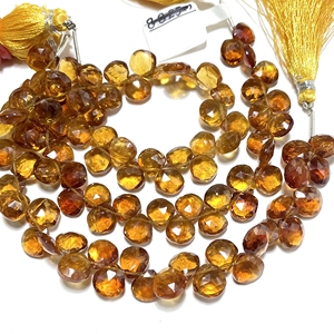 Citrine facettes coeur forme Briolette perles pierres précieuses naturelles perles en pierre fournitures de perles en gros - Product Image 1