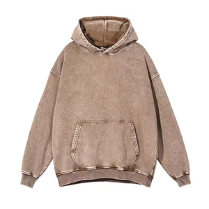 Sweats à capuche pour hommes à manches longues, lavage à l'acide, polaire durable, écologique, anti-rétrécissement, haute qualité - Product Image 1