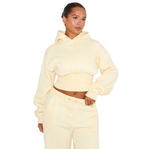 Custom Logo Women Crop <b>Hoodie</b> Casual Pullover Warm <b>Fleece</b> Sweatshirt Winter Streetwear Short <b>Hoodie</b> In All Colors - Product Image 1