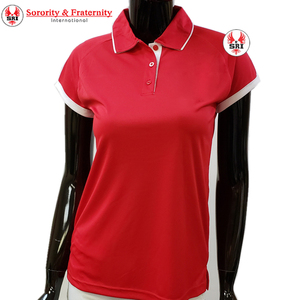 Camisas Polo Griegas Bordadas de la Hermandad Delta Sigma para Mujer |   Camiseta Polo Personalizada con Logotipo y Letras Griegas Bordadas para Mujer - Product Image 4