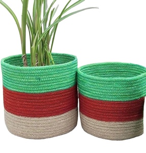 Maceta Colgante Tejida a Mano, Ecológica y Moderna, Cesta de Cuerda para Plantas, Soporte Redondo Rústico para Suculentas, para Jardín Interior - Product Image 1