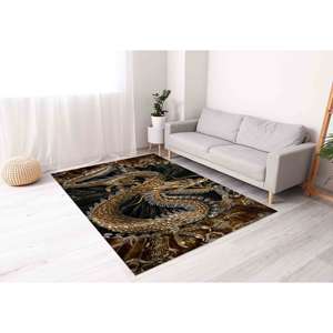 Alfombra Estampada con Diseño de Dragón: Alfombra Japonesa Moderna con Patrón de Dragón, Alfombra Suave con Pelo Largo - Product Image 5