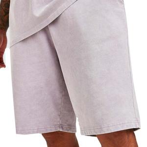 ผู้ชายที่กําหนดเอง Drawstring กรดล้างฉีกกางเกงขาสั้นด้อย Streetwear ฝรั่งเศสเทอร์รี่ผ้าฝ้ายวินเทจกางเกงขาสั้นเหงื่อ - Product Image 2