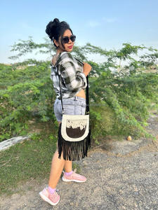 Nuevo estilo occidental pelo en piel oculta bolsos con flecos de cuero genuino de alta calidad estilo bohemio mujeres bolsos cruzados con flecos de cuero Real - Product Image 4