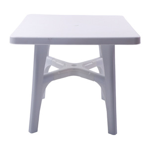 Outdoor Garden <strong>Patio</strong> Cafe Restaurant White Stackable <strong>Round</strong> Plastic Dining <strong>Table</strong> for Events Party - Product Image 1