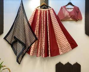 Para esta próxima temporada de Navaratri, nuestro exclusivo lehenga choli moderno para fiestas, completamente cosido. - Product Image 5