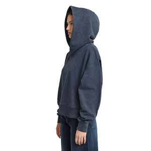 เสื้อฮู้ดผู้หญิงผ้าฝ้าย100% ปรับแต่งได้สไตล์ฮิปฮอปโอเวอร์ไซส์สีฟ้าซักได้ฤดูหนาวเป็นมิตรต่อสิ่งแวดล้อม - Product Image 2