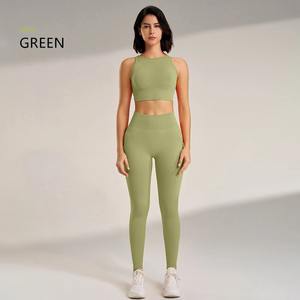 Women's High Waisted <b>Leggings</b> <b>Top</b> Fitness Exercise Clothing <b>Set</b> Two Piece <b>Seamless</b> Gym Fitness Underwear Plus Size Yoga Bodysuit - Product Image 4