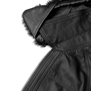 Ventes en gros, logo personnalisé, veste en cuir véritable à fermeture éclair, veste d'hiver en cuir de haute qualité pour hommes - Product Image 4