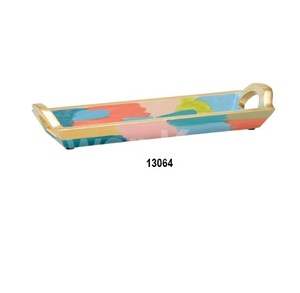 ถาดเสิร์ฟสแตนเลสและแก้วทรงกลมสีทอง - Product Image 4