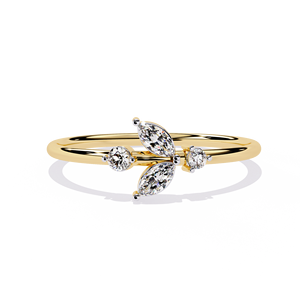 Bagues empilables pour femmes en or massif 18 carats avec diamants naturels taillés marquise et ronds, idéales pour le quotidien, les fêtes et comme cadeau - Product Image 1