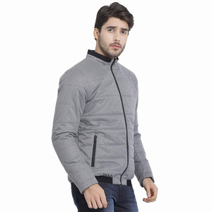 Chaquetas de invierno acolchadas a la moda para adultos, chaquetas de cuello levantado impermeables de nailon 100%, Color gris - Product Image 3
