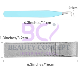 Color azul Volumen en forma de L 45 grados Punta de fibra Agarre Pinzas injertadas de pestañas Herramienta de extensión de pestañas de belleza de forma personalizada para el cuidado de los ojos - Product Image 4